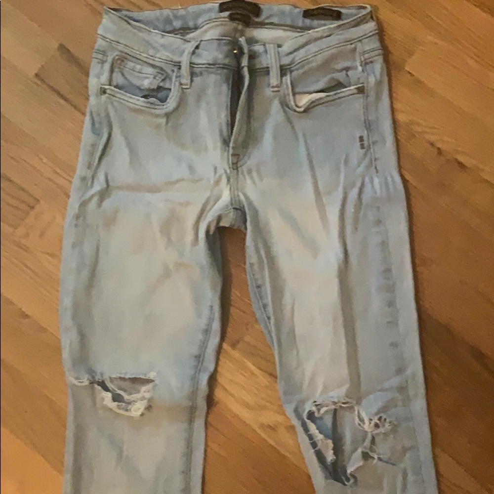 light wash ripped mom jeans